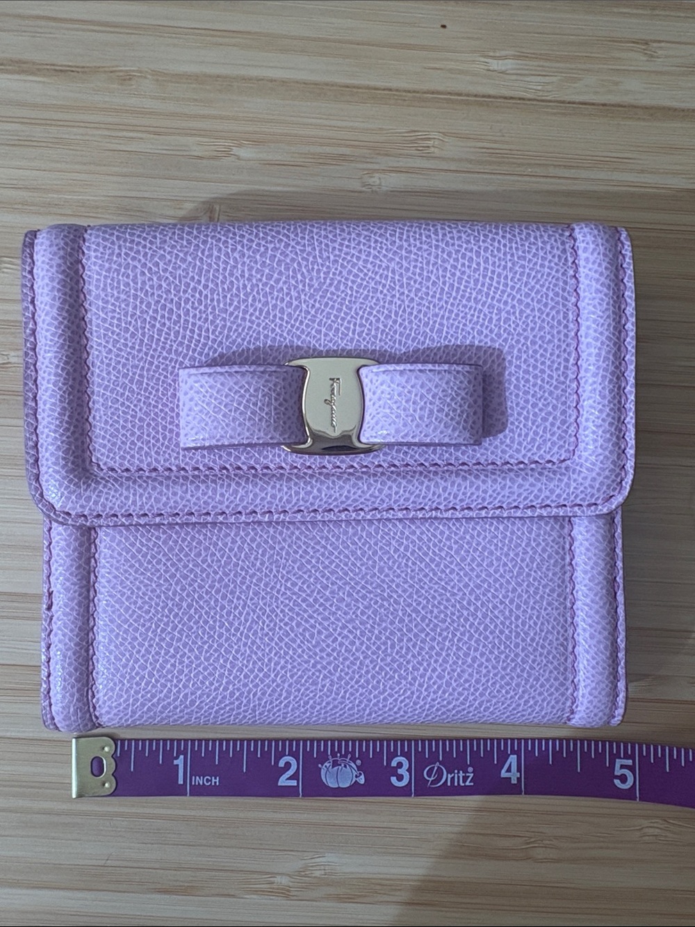 Salvatore Ferragamo Lavender Leather Vara Bow French Wallet - Picture 6 of 7